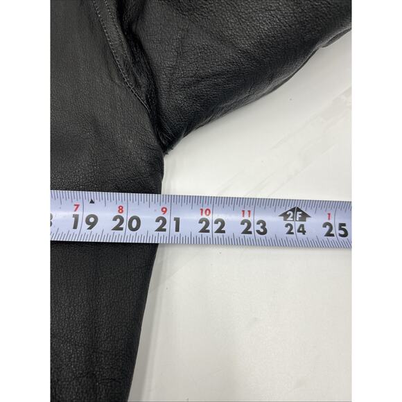 VINTAGE Savannah Women Black Leather Coat Jacket Size SMALL Retro Sleak Soft - Picture 6 of 11